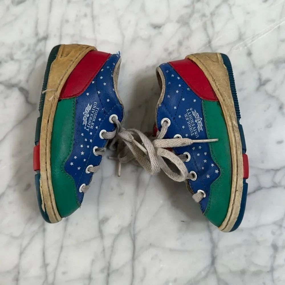 Vintage Toddler University Arch System Leather Colorblock Shoes Sz 5.5